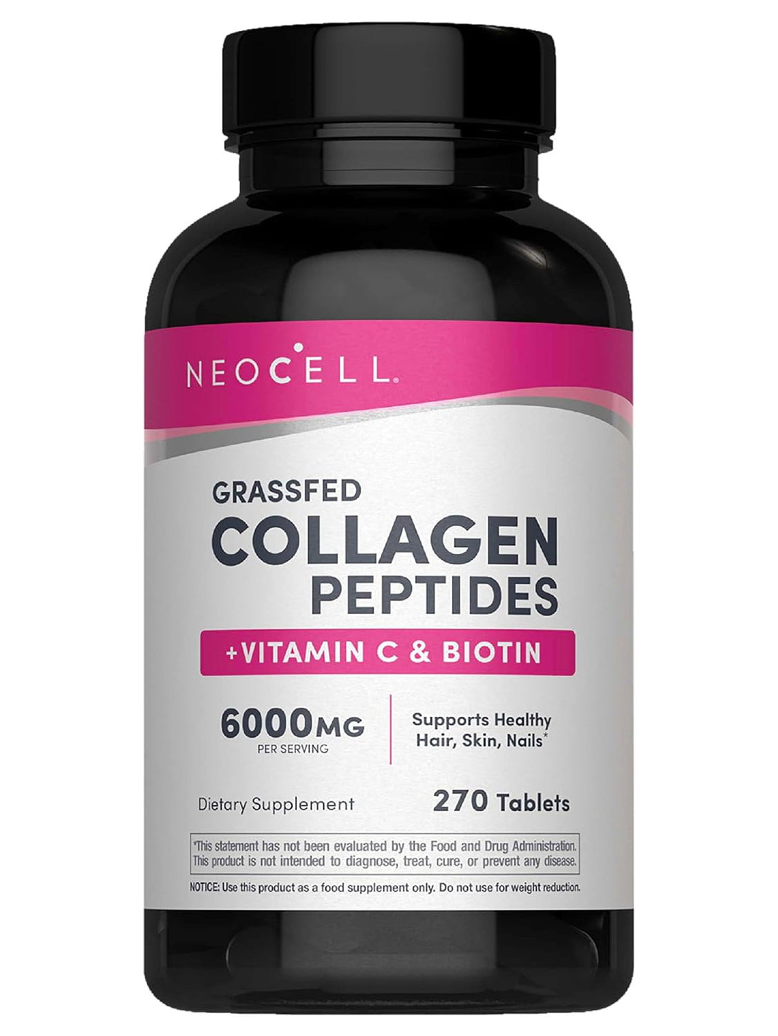 Grassfed Collagen Peptides + C & Biotin, 270 Caplets