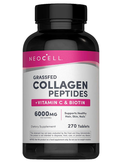 Grassfed Collagen Peptides + C & Biotin, 270 Caplets