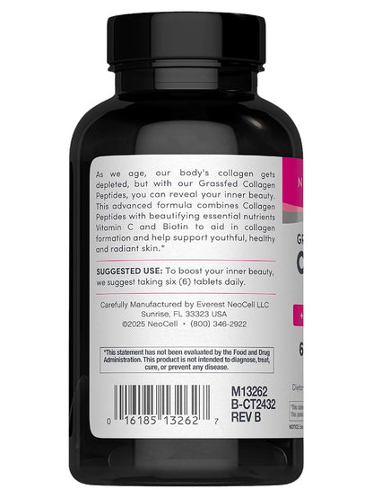 Grassfed Collagen Peptides + C & Biotin, 270 Caplets
